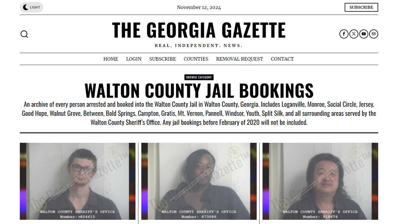 Walton County Jail Bookings – The Georgia Gazette