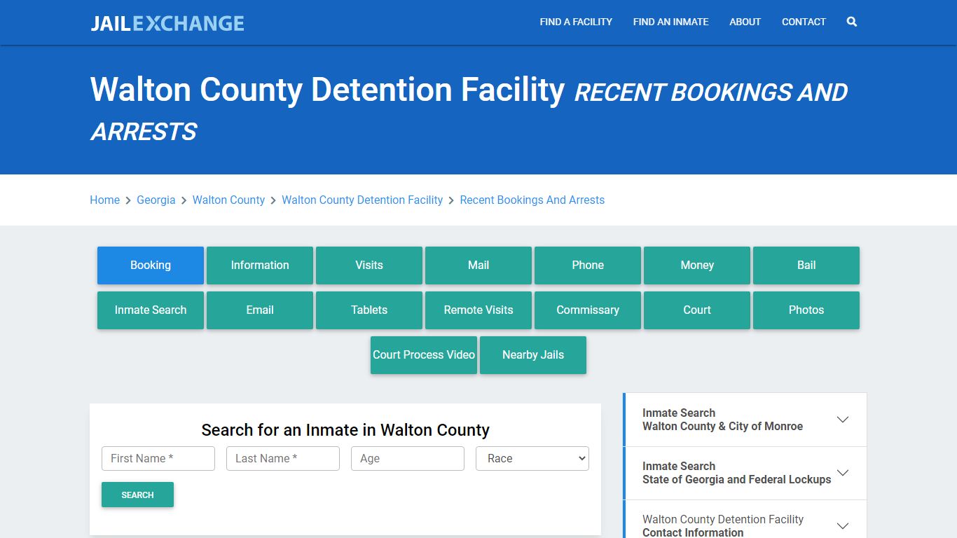 Walton County Detention Facility Recent Bookings And Arrests