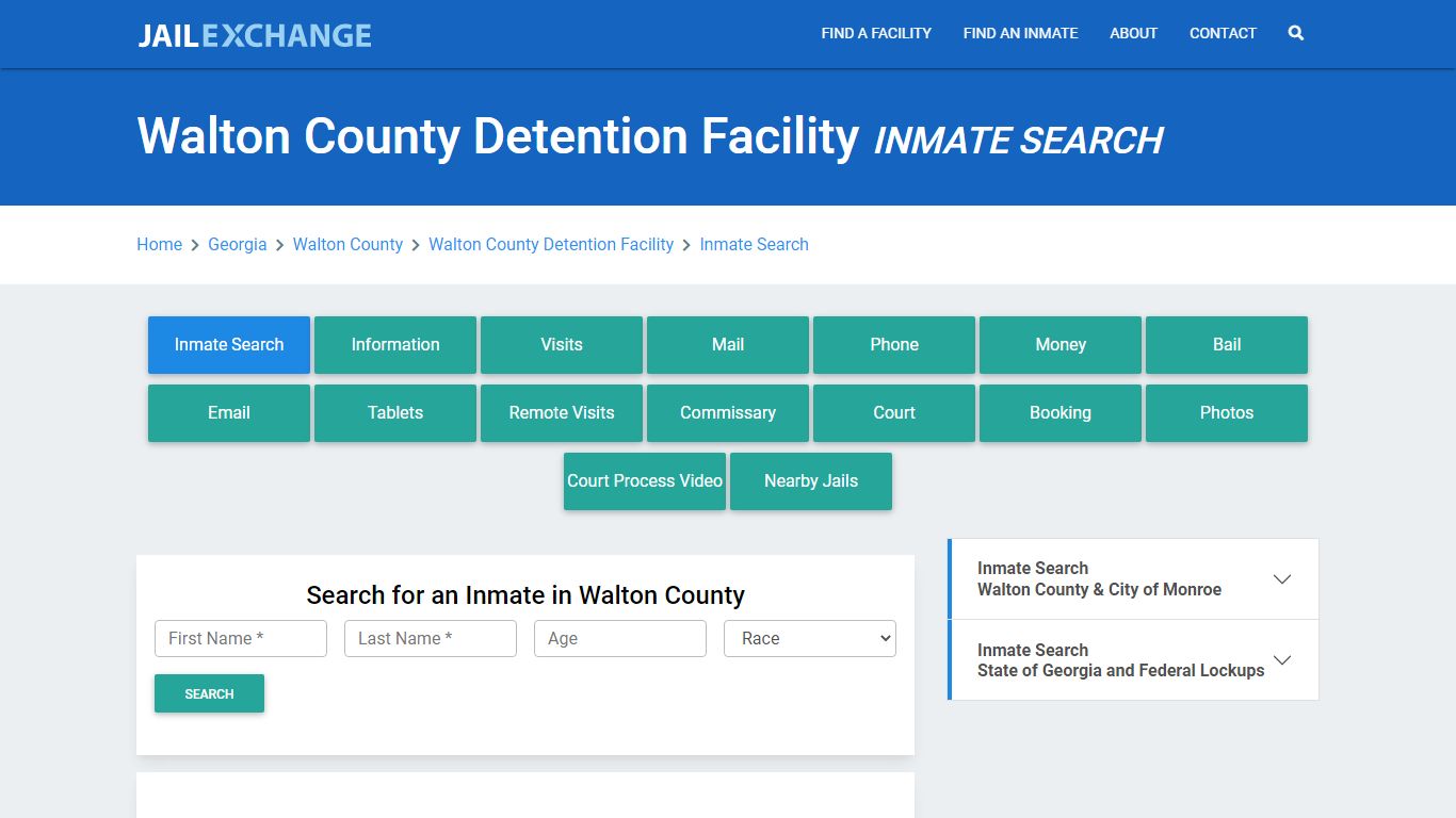 Walton County Detention Facility Inmate Search - Jail Exchange